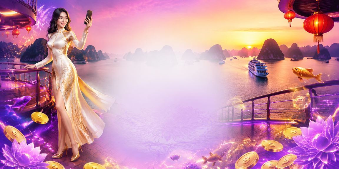 Người chơi dùng điện thoại Android trải nghiệm casino trực tuyến tại Hạ Long về đêm