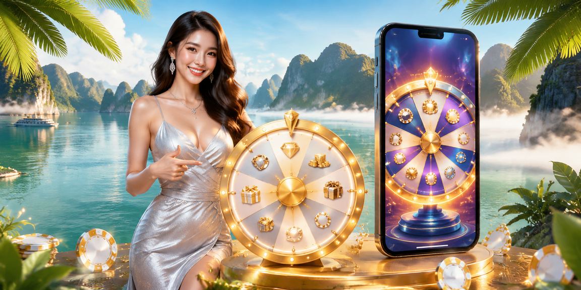 Cảnh vịnh Hạ Long với người dùng Việt Nam chơi roulette trực tuyến trên thiết bị di động