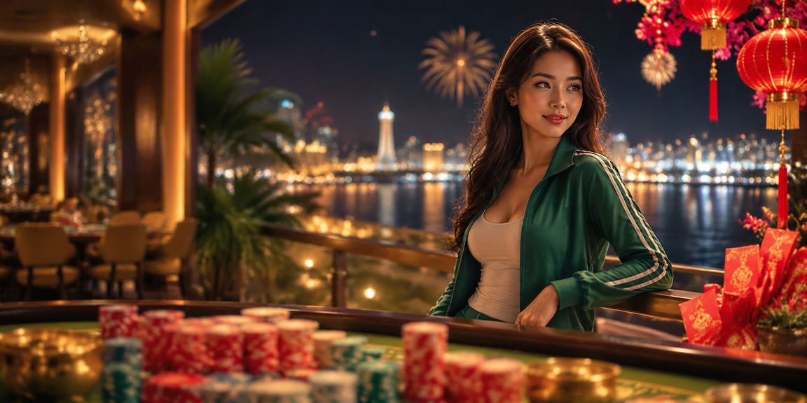 Người chơi bài tại sòng casino ánh đèn lồng Phú Quốc về đêm